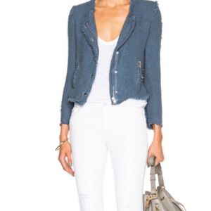 IRO Blue Agnette Tweed Jacket Size 42 (US 10)